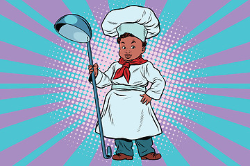 Image showing The little boy cook