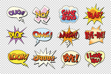 Image showing set comic book bubble stickers