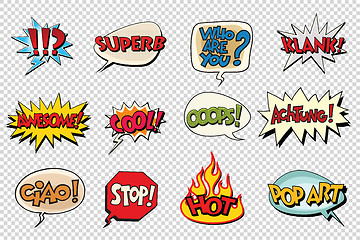 Image showing set comic book bubble stickers