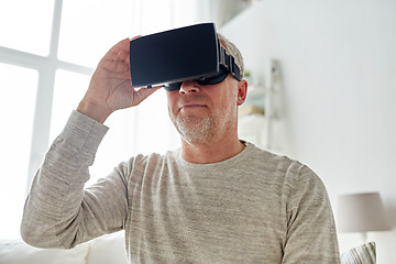 Image showing old man in virtual reality headset or 3d glasses