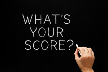 Image showing What Is Your Score On Chalkboard