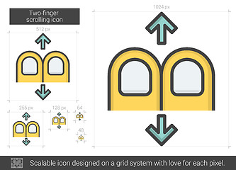 Image showing Two-finger scrolling line icon.