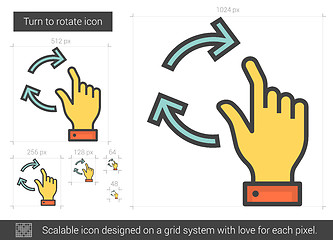 Image showing Turn to rotate line icon.