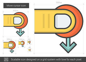 Image showing Move cursor line icon.