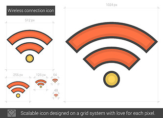 Image showing Wireless connection line icon.