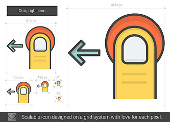 Image showing Drag left line icon.