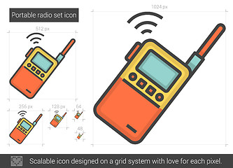 Image showing Portable radio set line icon.