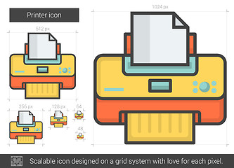 Image showing Printer line icon.