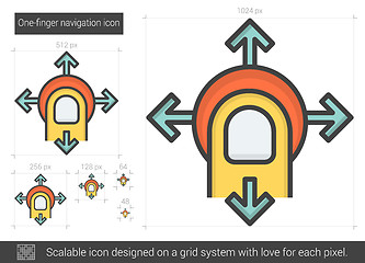 Image showing One-finger navigation line icon.