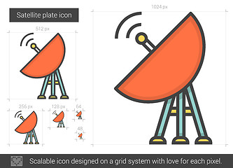 Image showing Satellite plate line icon.