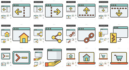 Image showing Application line icon set.