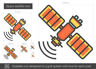 Image showing Space satellite line icon.