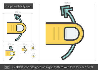 Image showing Swipe vertically line icon.