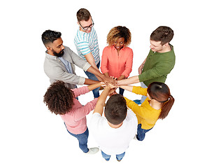 Image showing international group of happy people holding hands