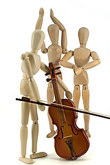 Image showing Mannequin and violin