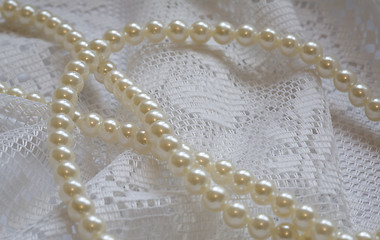 Image showing Pearls and lace