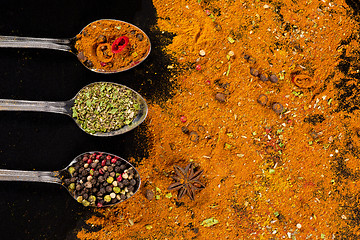 Image showing Herbs and spices selection - cooking, healthy eating