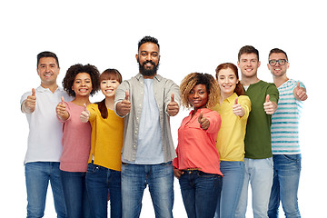 Image showing international group of people showing thumbs up