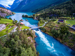 Image showing Beautiful Nature Norway aerial photography.