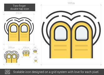 Image showing Two-finger double tap line icon.