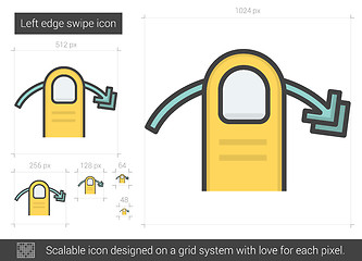 Image showing Left edge swipe line icon.