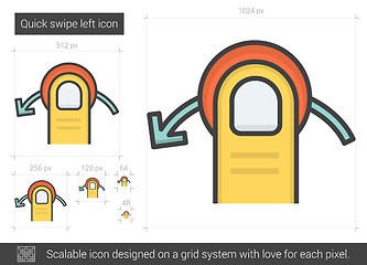 Image showing Quick swipe left line icon.