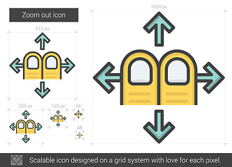 Image showing Zoom out line icon.