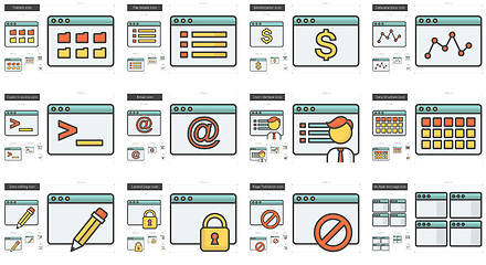 Image showing Application line icon set.