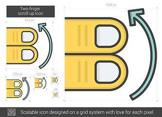 Image showing Two-finger scroll up line icon.