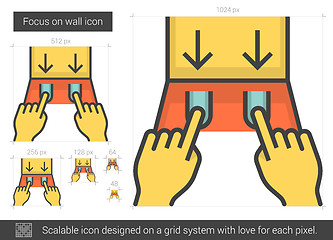 Image showing Wall focus line icon.