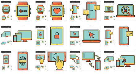 Image showing Mobility line icon set.