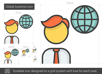 Image showing Global business line icon.