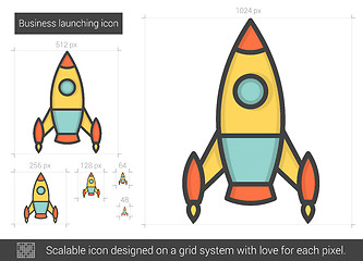 Image showing Business launching line icon.