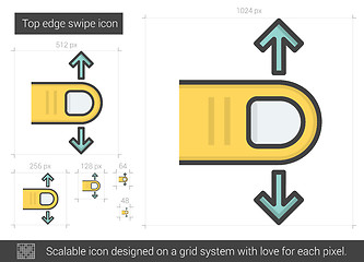 Image showing Top edge swipe line icon.