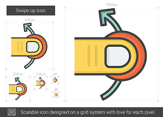 Image showing Swipe up line icon.