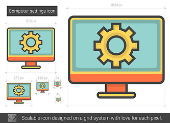 Image showing Computer settings line icon.