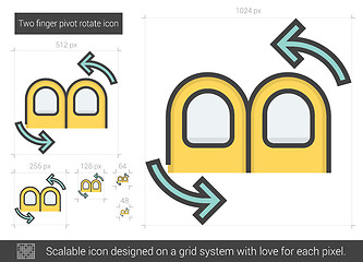 Image showing Two finger pivot rotate line icon.