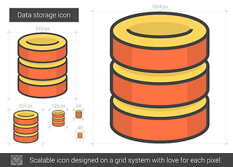 Image showing Data storage line icon.