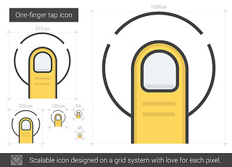 Image showing One-finger tap line icon.