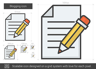 Image showing Blogging line icon.