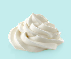 Image showing whipped cream on blue background