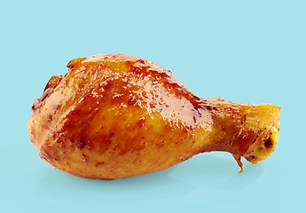 Image showing Roasted chicken leg