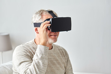 Image showing old man in virtual reality headset or 3d glasses
