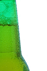 Image showing Green glass beer bottle