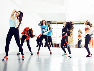 Image showing Women doing sport in gym, healthcare lifestyle people concept, m