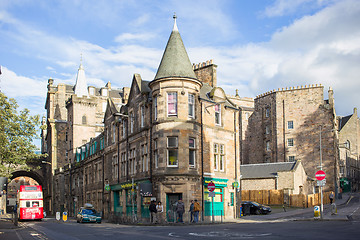 Image showing Street view of Edinburgh old town