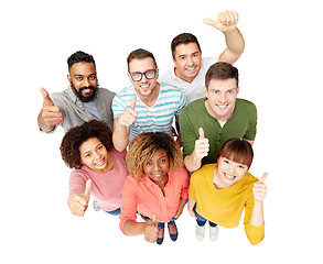 Image showing international group of people showing thumbs up