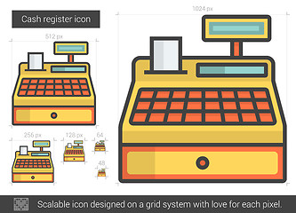 Image showing Cash register line icon.