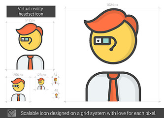 Image showing Virtual reality headset line icon.