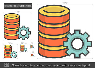 Image showing Database configuration line icon.